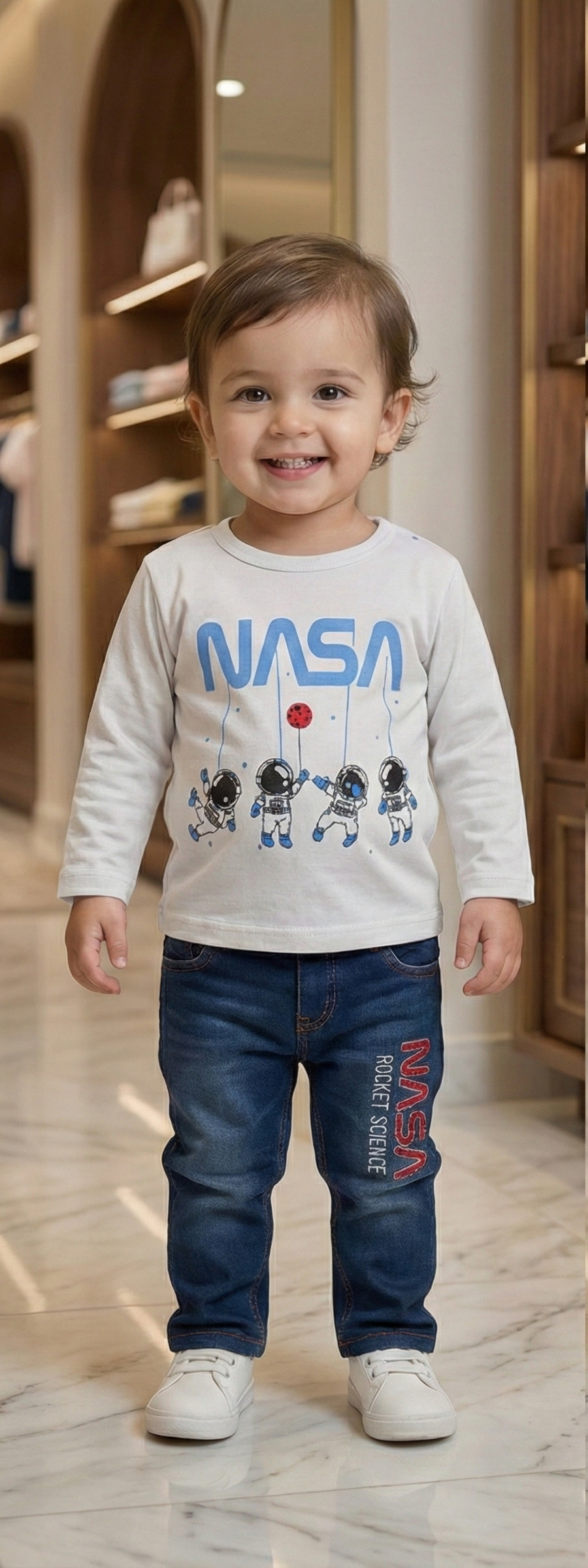 Space Explorer Baby Denim Set
