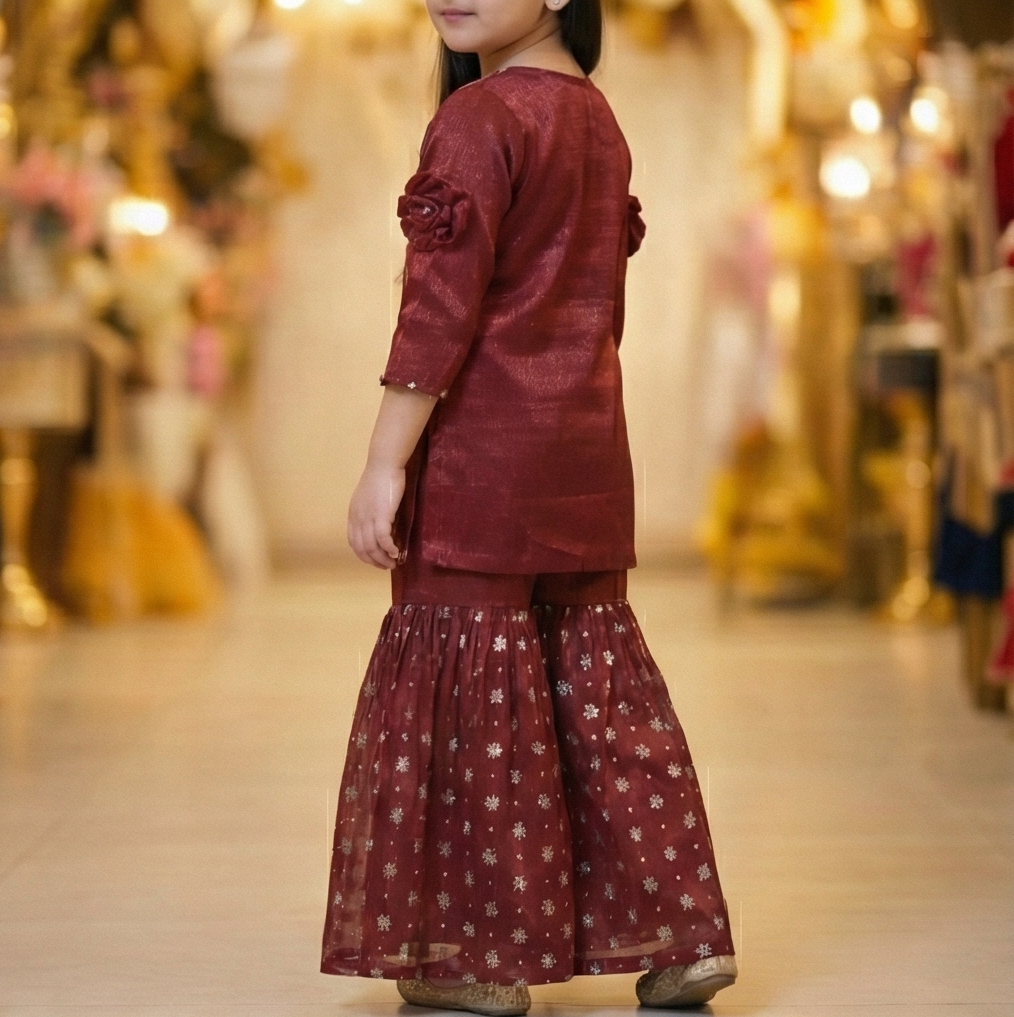 Ruby Royale Sharara Set
