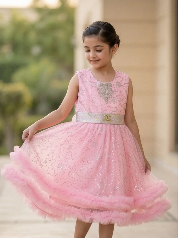 Zarella Luxe Frock Set – Blush Pink