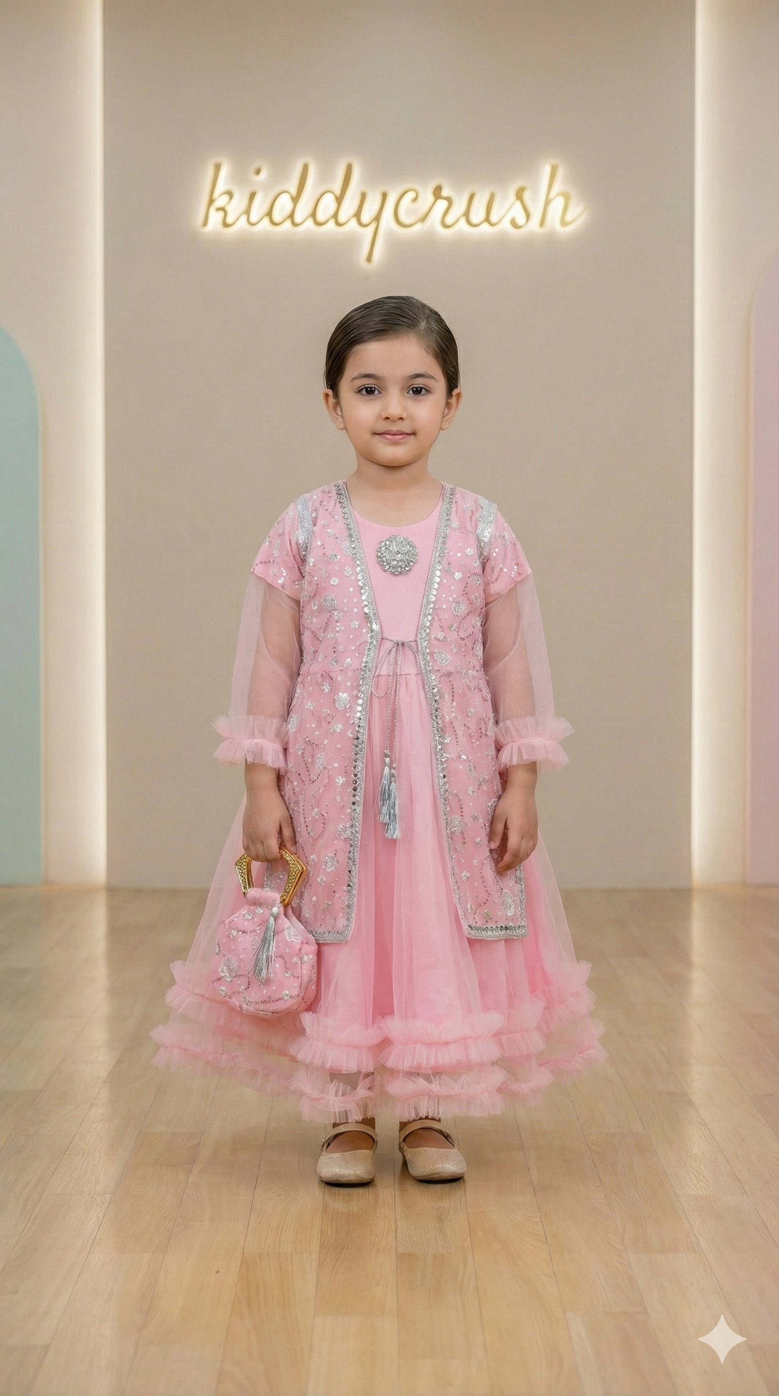 Aurora Bloom Embellished Party Frock