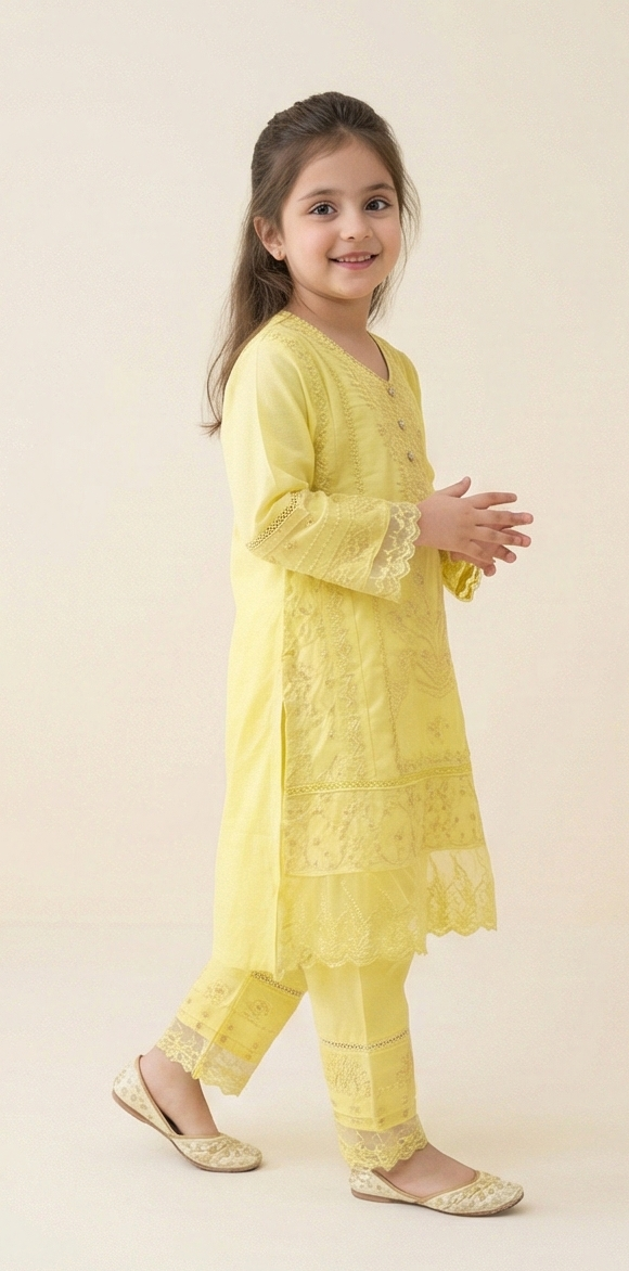 Nooré Anarkali Set – Sunshine Yellow