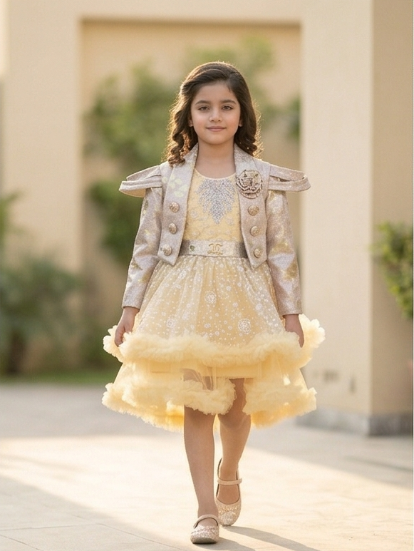 Zarella Luxe Frock Set – Golden Glow