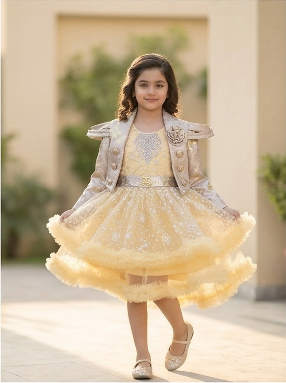 Zarella Luxe Frock Set – Golden Glow