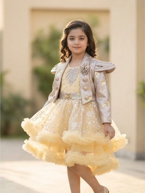 Zarella Luxe Frock Set – Golden Glow
