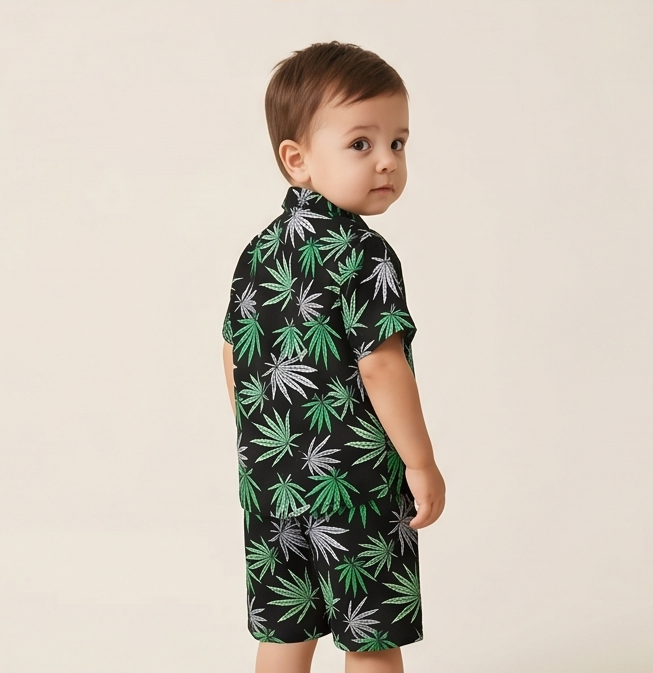 Zyro Linen Co-ord Set – Emerald Leaf