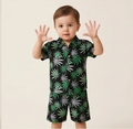 Zyro Linen Co-ord Set – Emerald Leaf