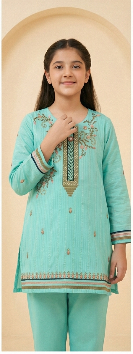 RANIA FESTIVE COTTON SET – AQUA MINT