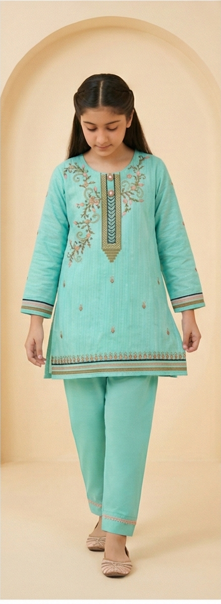 RANIA FESTIVE COTTON SET – AQUA MINT