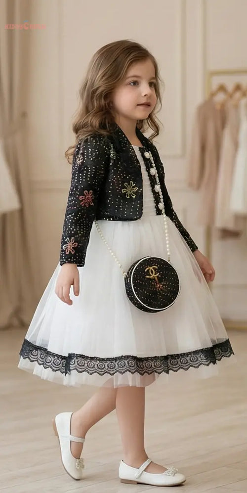 Éloria Luxe Maxi Frock – Midnight Noir Kiddycrush