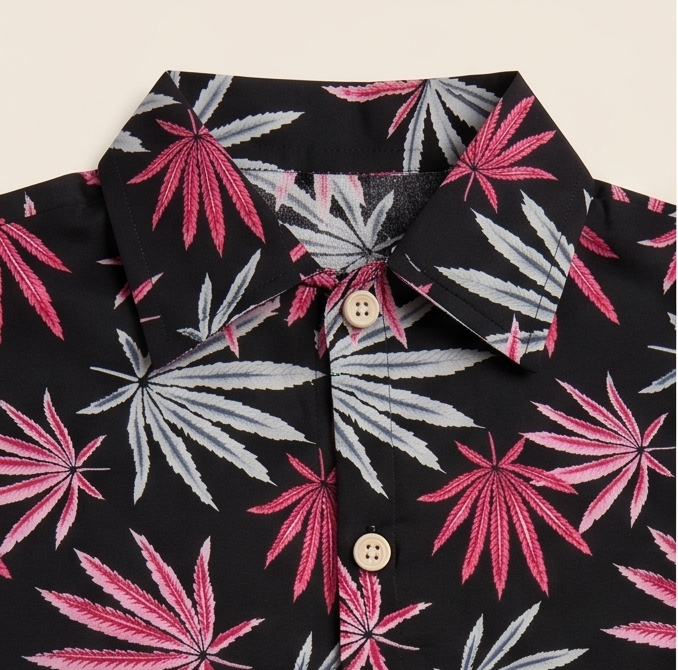 Zyro Linen Co-ord Set – Neon Pink Leaf
