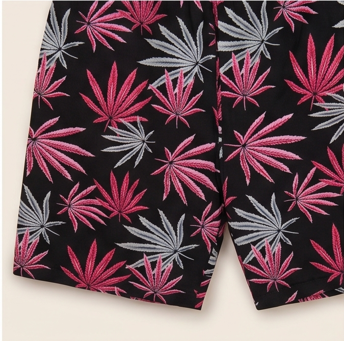 Zyro Linen Co-ord Set – Neon Pink Leaf