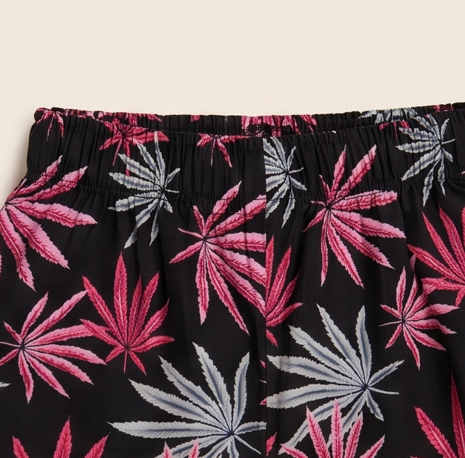 Zyro Linen Co-ord Set – Neon Pink Leaf