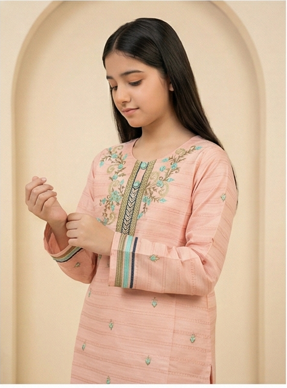 RANIA FESTIVE COTTON SET – BLUSH PEACH