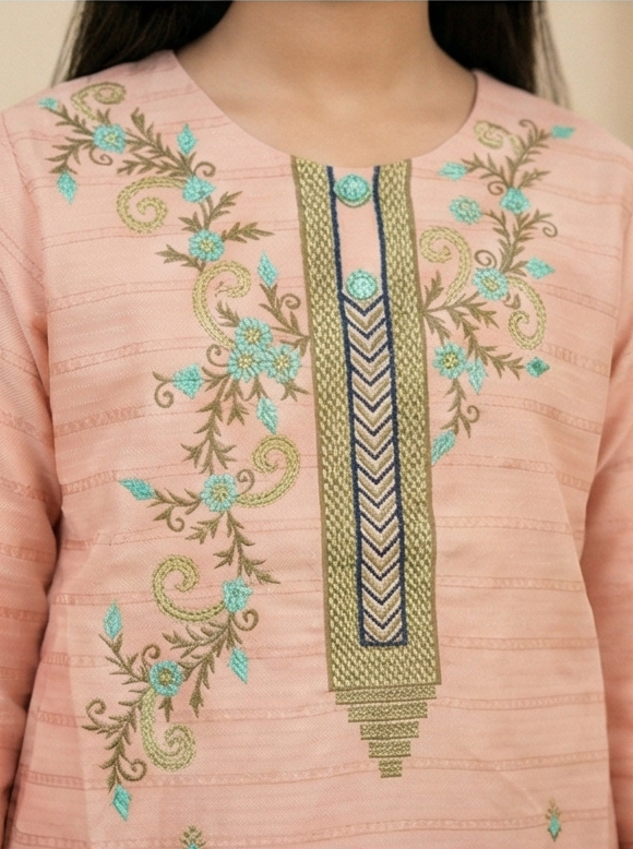 RANIA FESTIVE COTTON SET – BLUSH PEACH