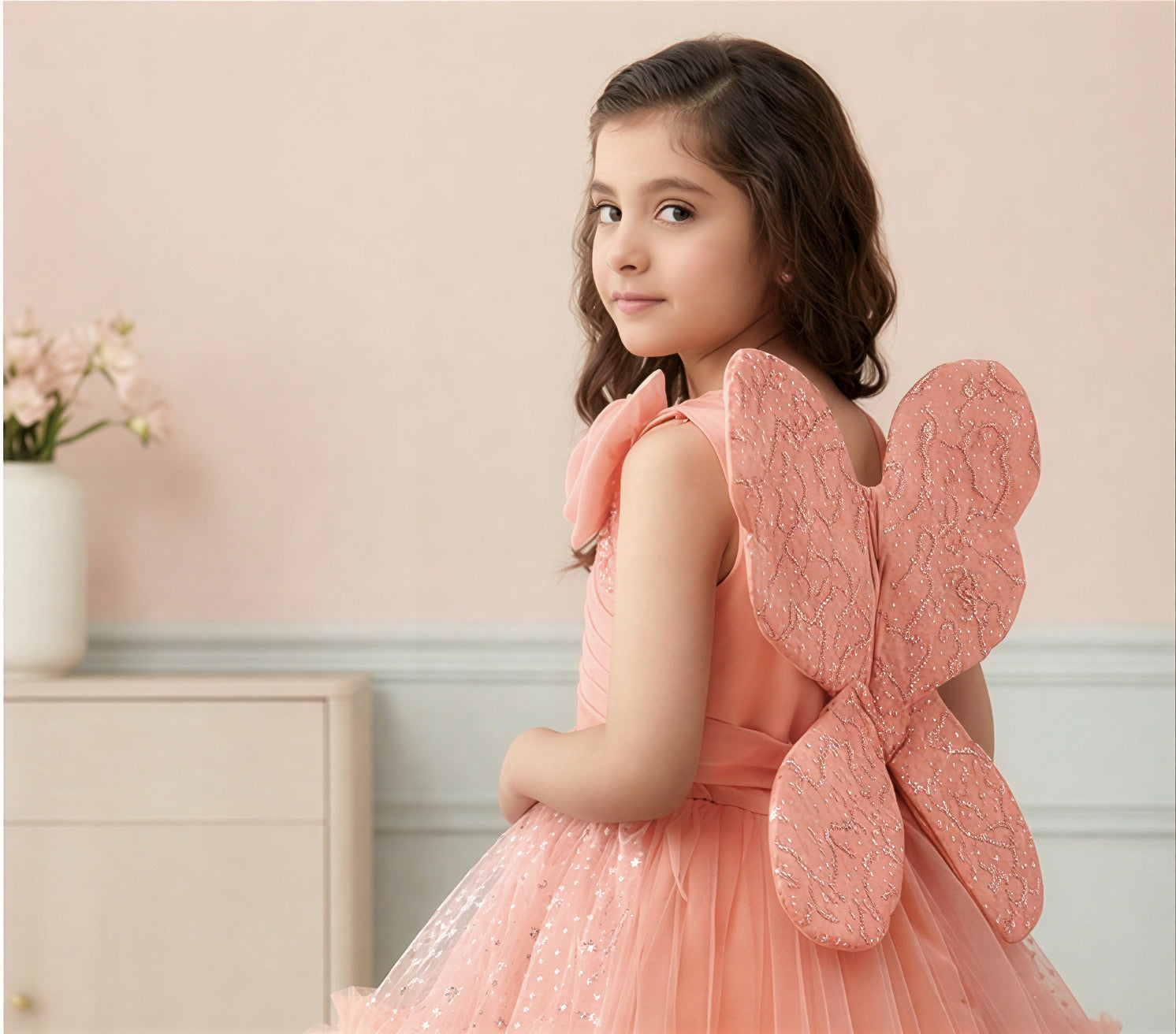 Fairy Belle Maxi Dress – Blush (Peach)