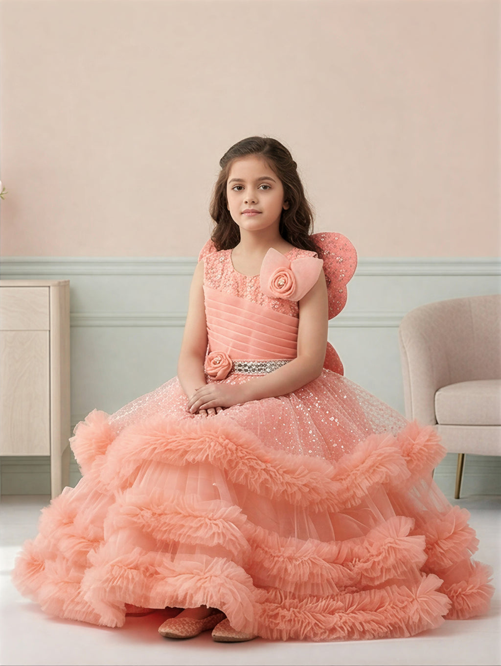 Fairy Belle Maxi Dress – Blush (Peach)