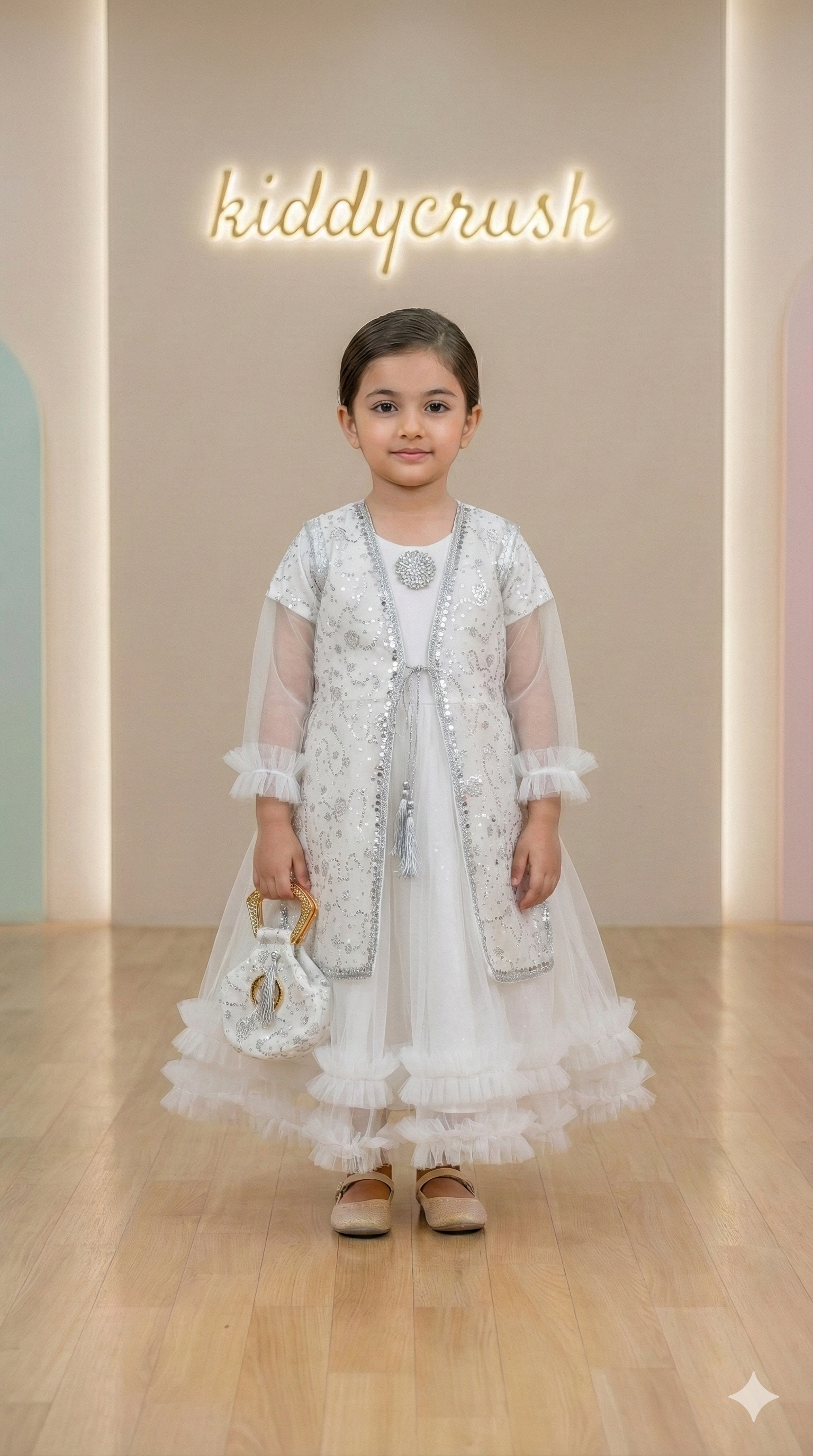 Aurora Bloom Embellished Party Frock