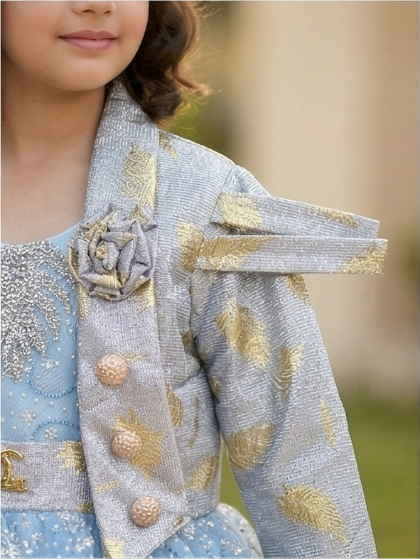 Zarella Luxe Frock Set – Powder Blue