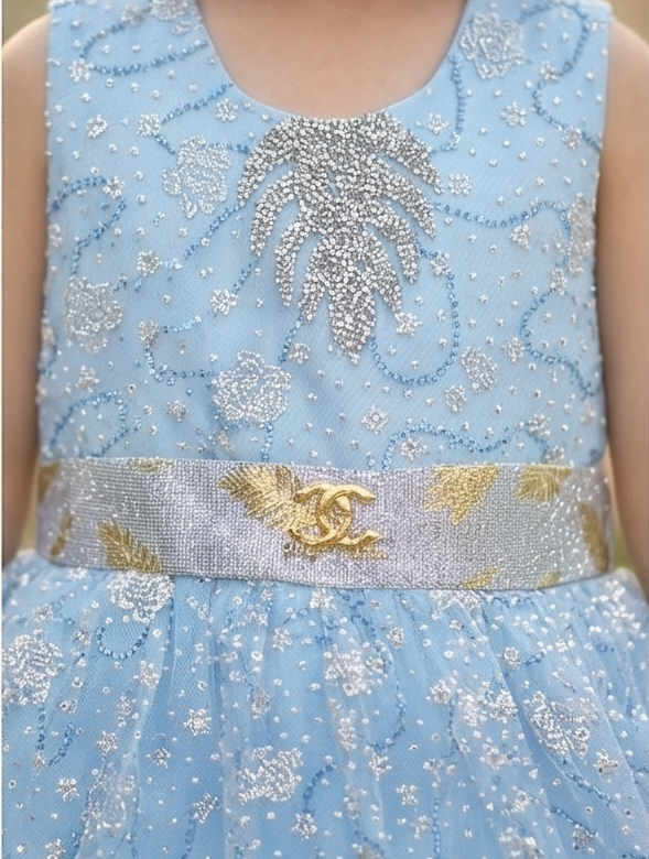 Zarella Luxe Frock Set – Powder Blue