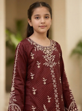 Noor Embroidered Suit – Maroon