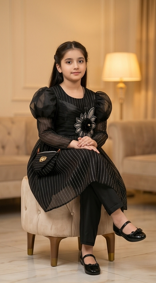 Noiré Luxe Dress Set – Midnight Black