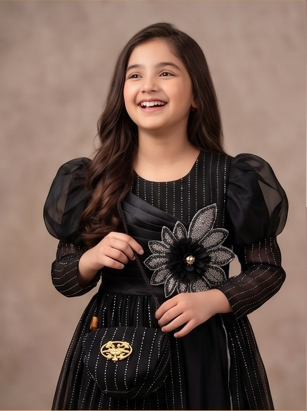 Noiré Luxe Dress Set – Midnight Black