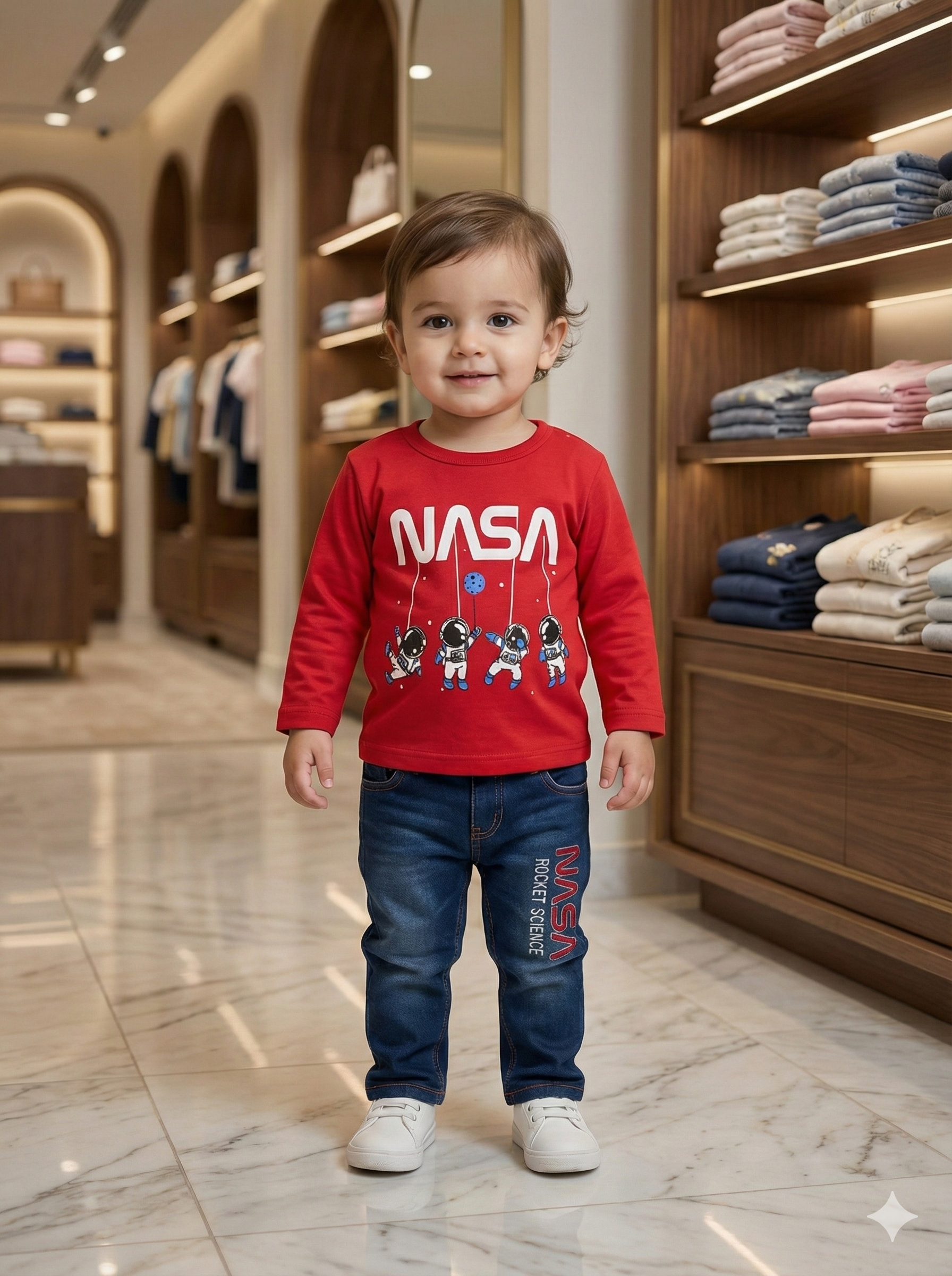 Space Explorer Baby Denim Set