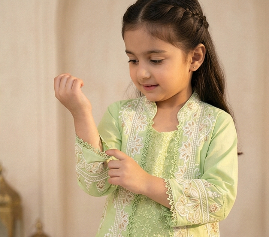 Aylin Lace Anarkali Set – Mint Whisper