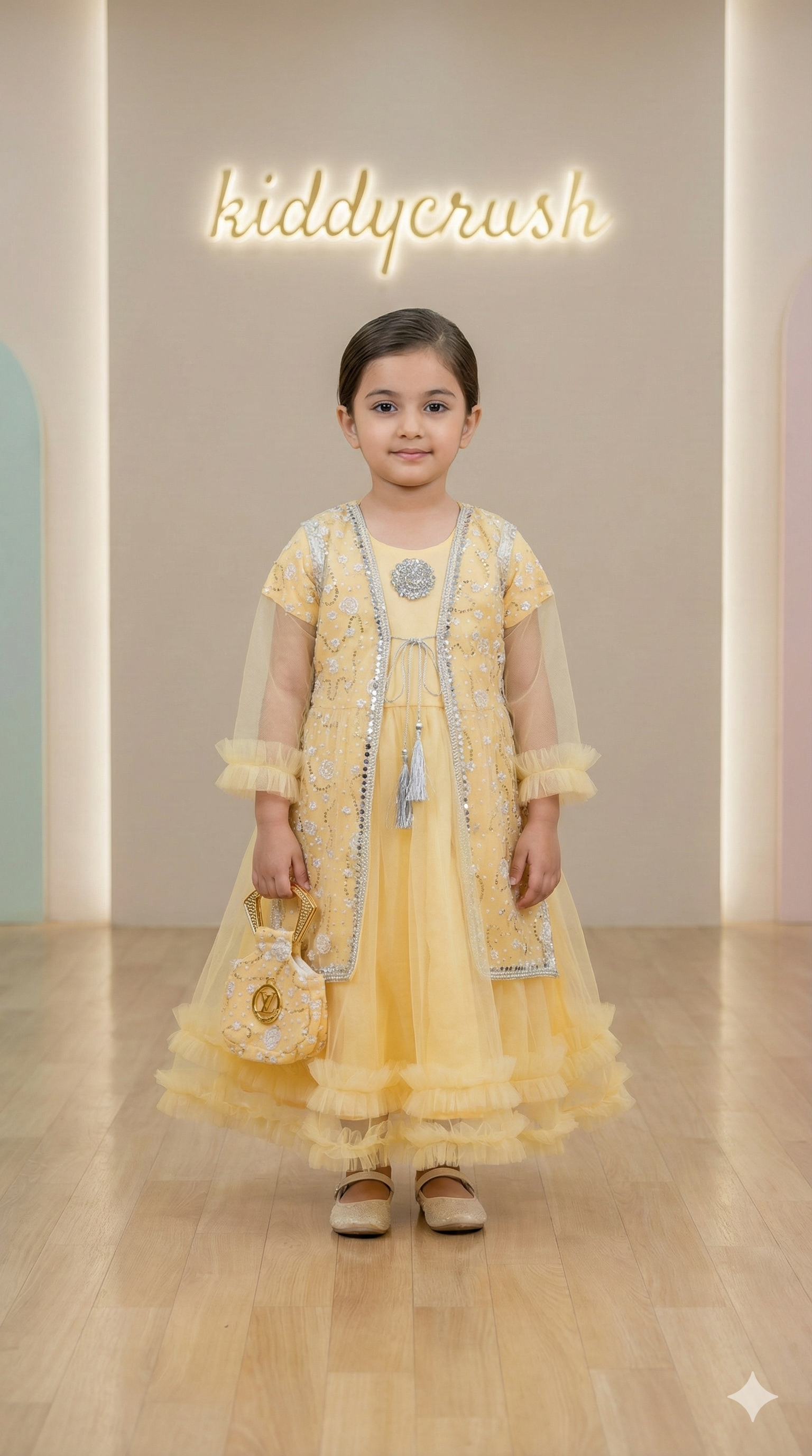 Aurora Bloom Embellished Party Frock