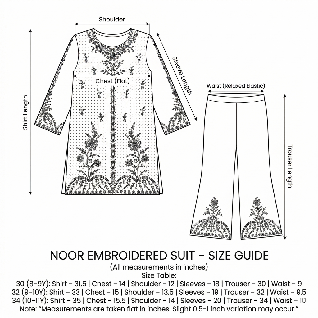 Noor Embroidered Suit – Maroon