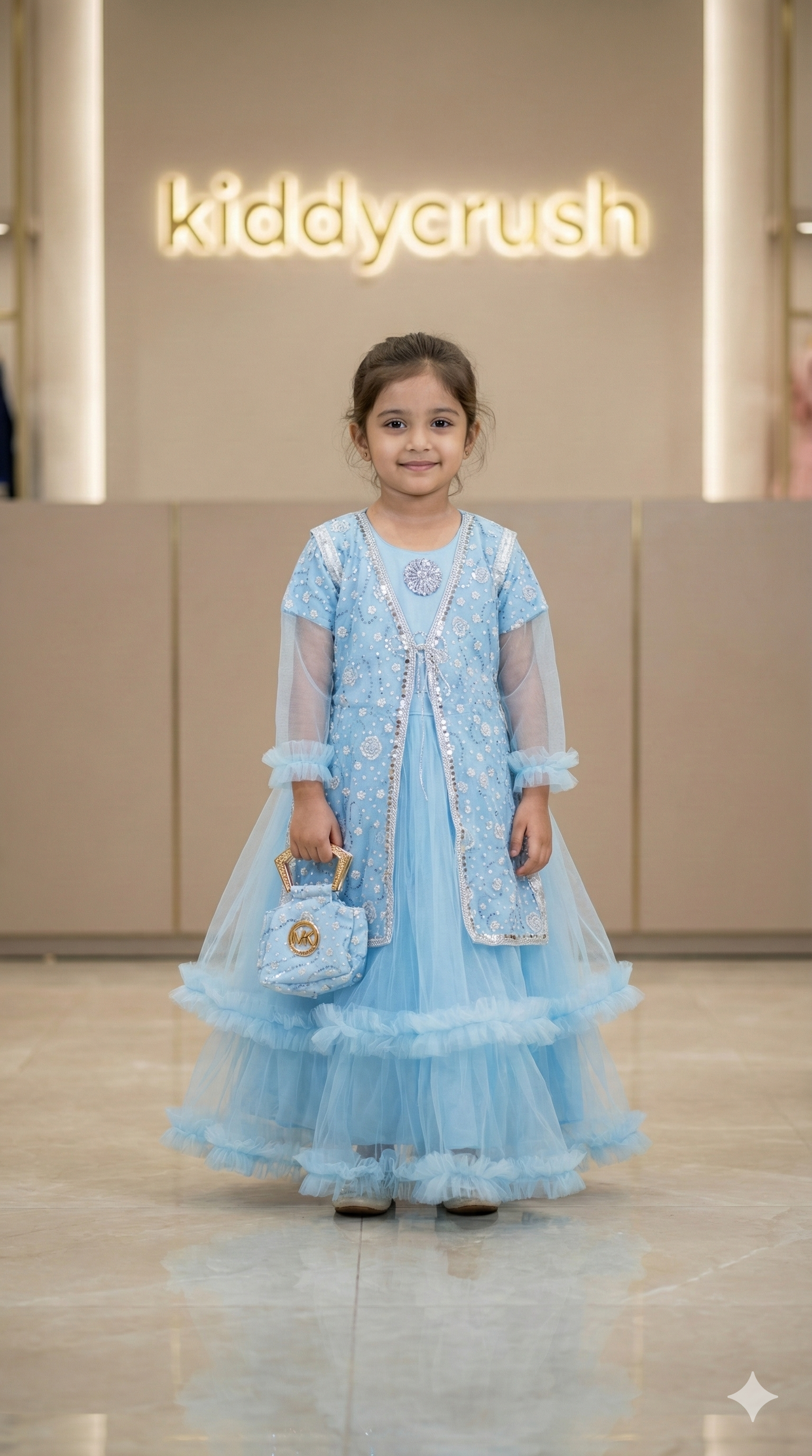 Aurora Bloom Embellished Party Frock