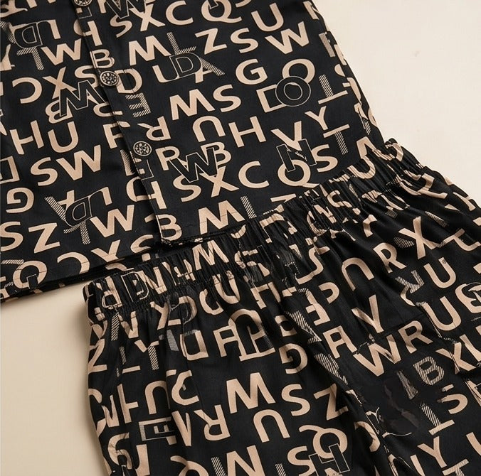 Alphix Co-ord Set – Cocoa Script