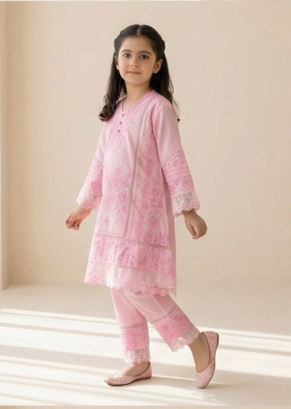 Nooré Anarkali Set – Blush Pink