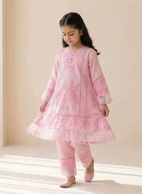 Nooré Anarkali Set – Blush Pink