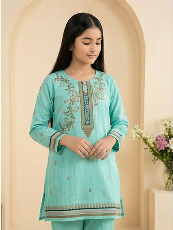 RANIA FESTIVE COTTON SET – AQUA MINT