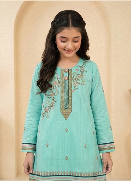 RANIA FESTIVE COTTON SET – AQUA MINT