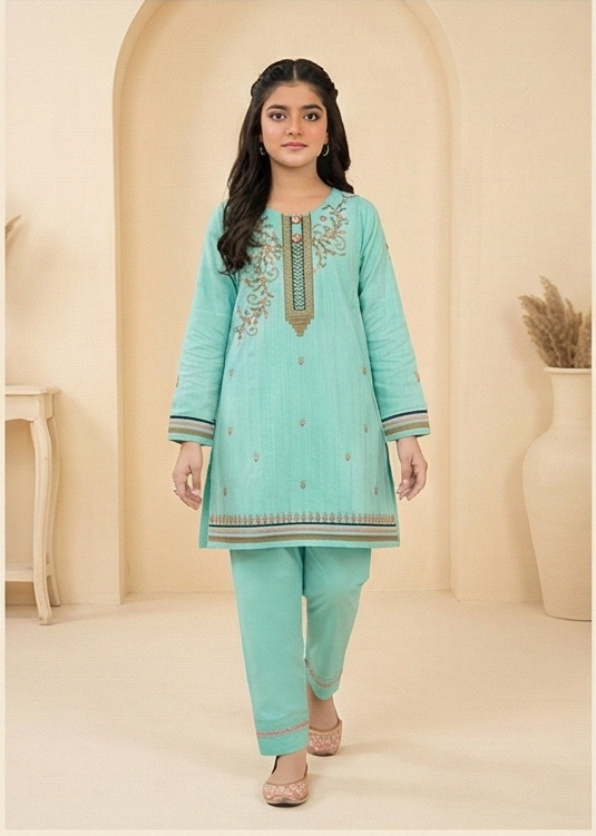 RANIA FESTIVE COTTON SET – AQUA MINT