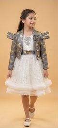 Zarella Luxe Frock Set – Ivory Pearl
