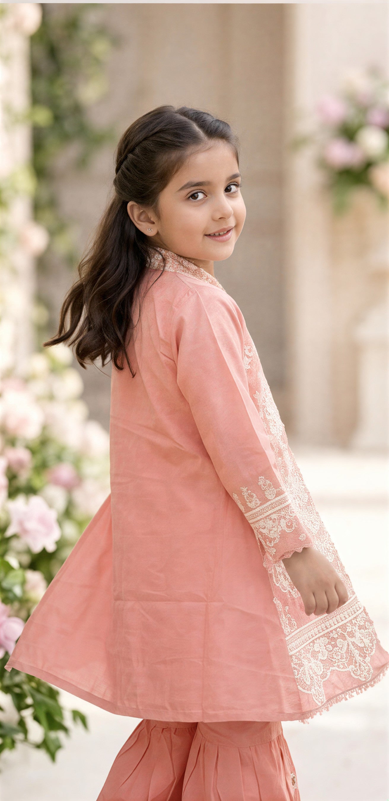 Aylin Lace Anarkali Set – Blush Petal