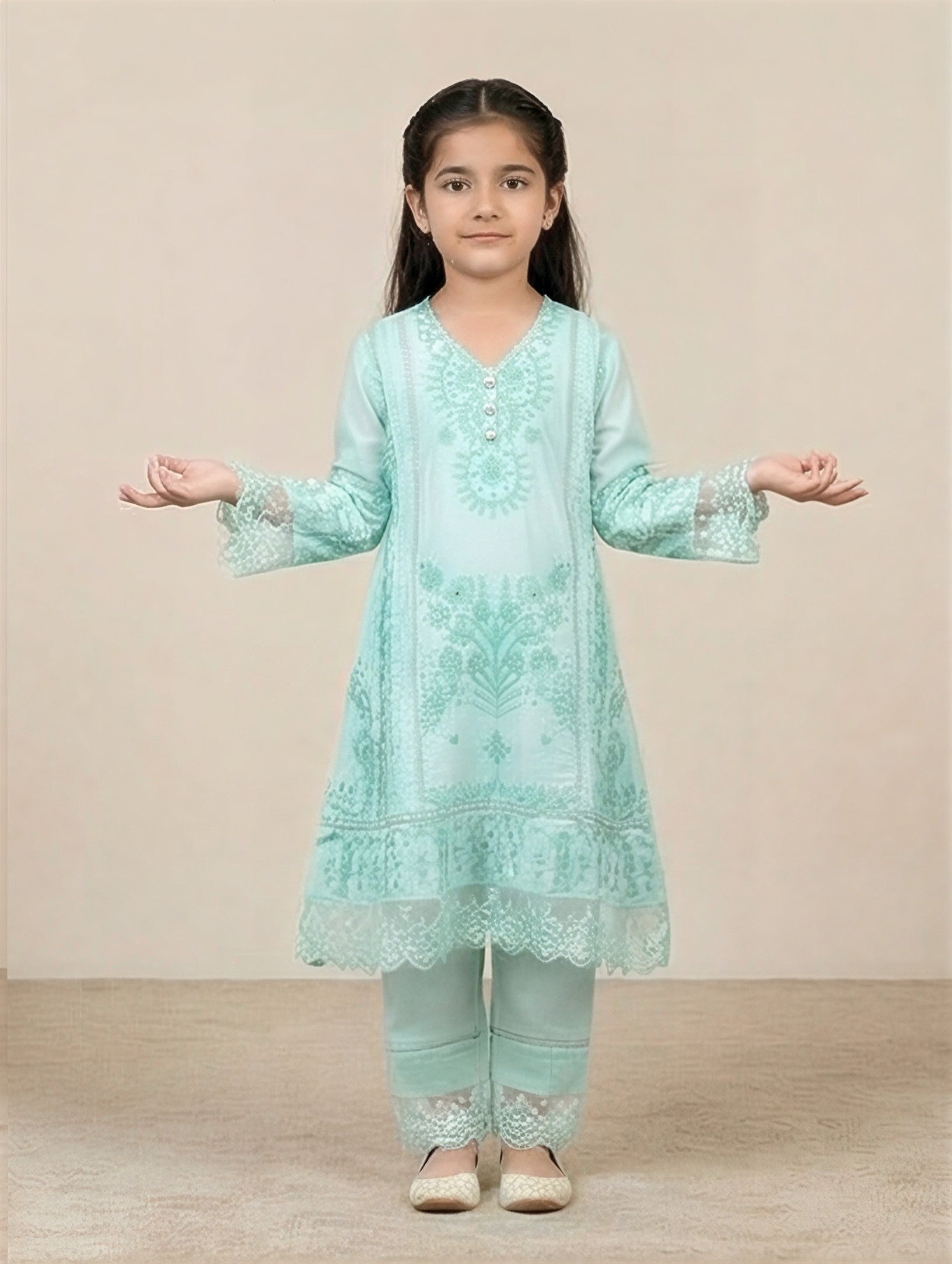 Nooré Anarkali Set – Mint Green