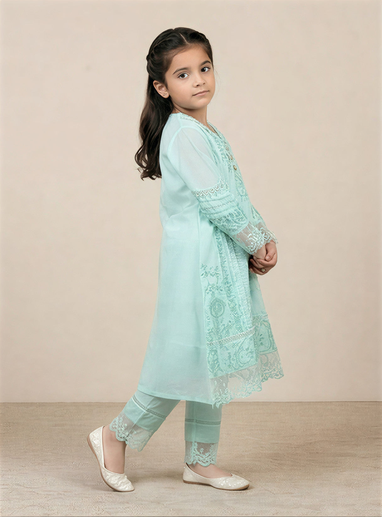 Nooré Anarkali Set – Mint Green