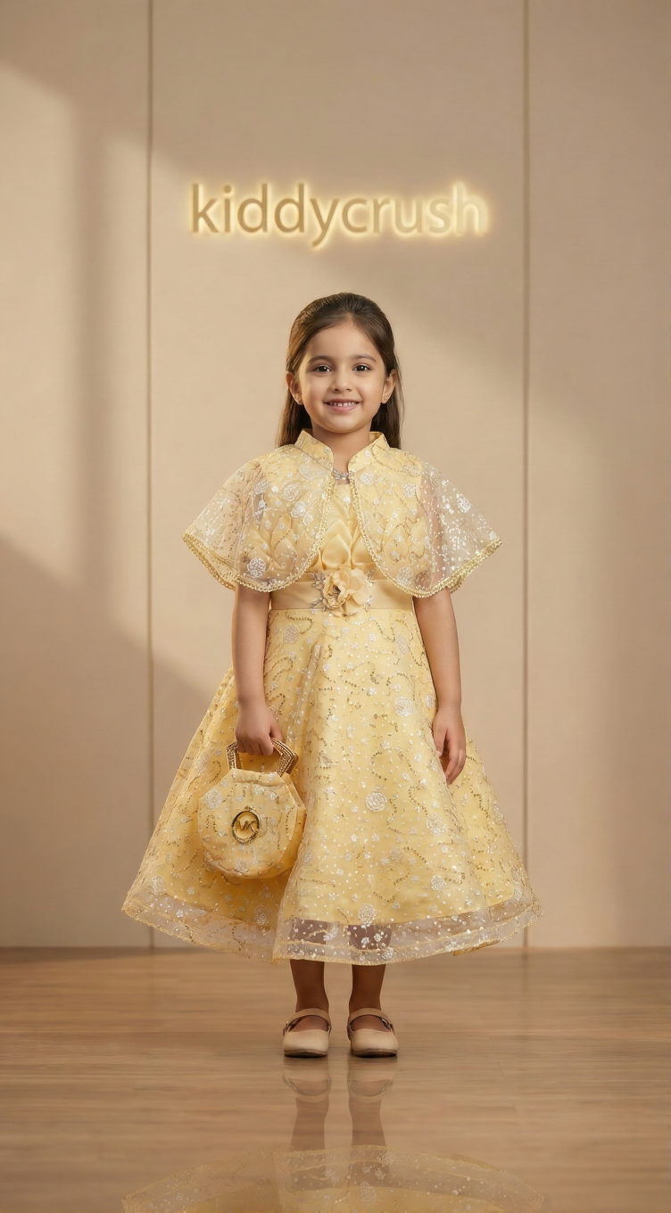 Celeste Bloom Frock – Soft Yellow