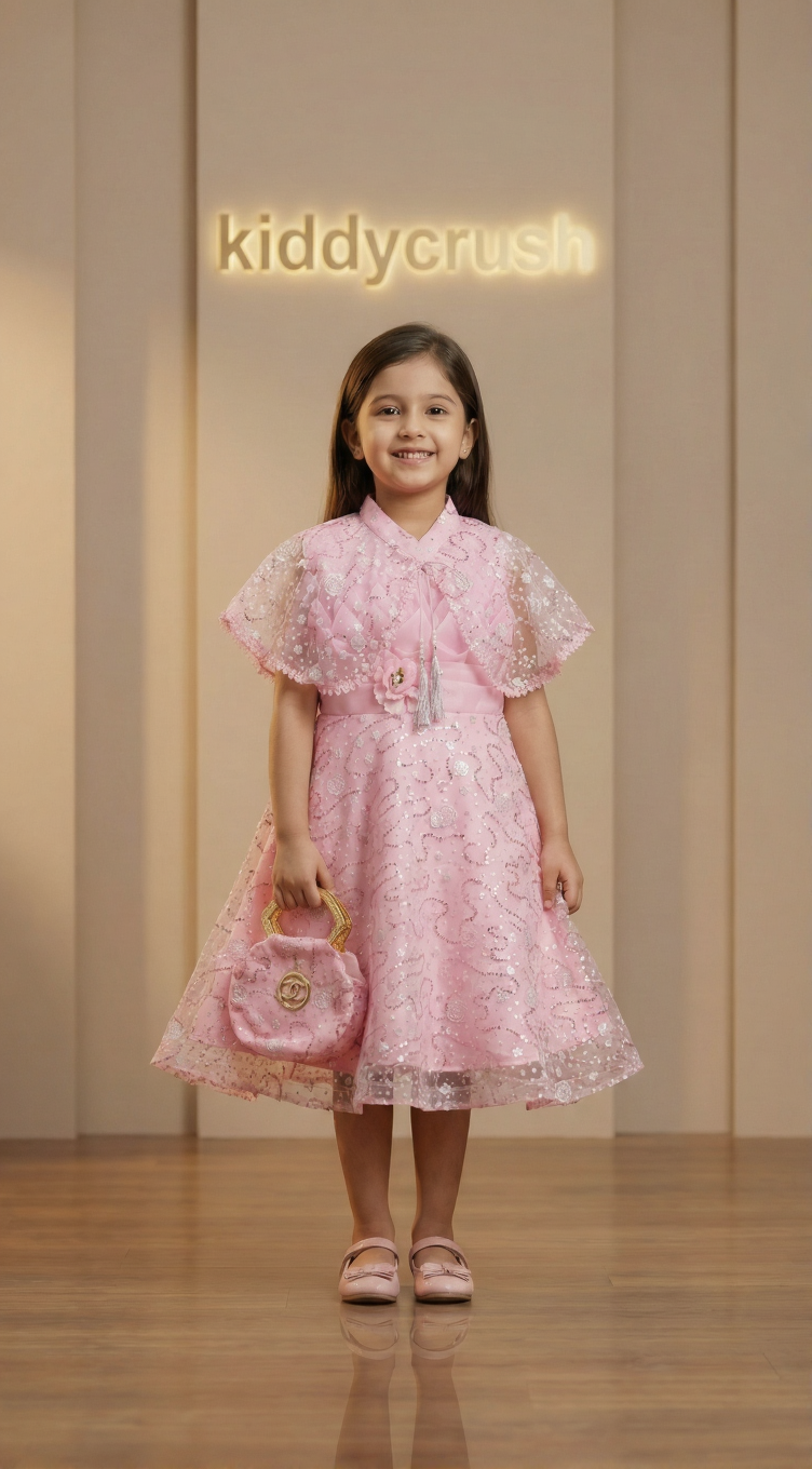 Celeste Bloom Frock – Blush Pink