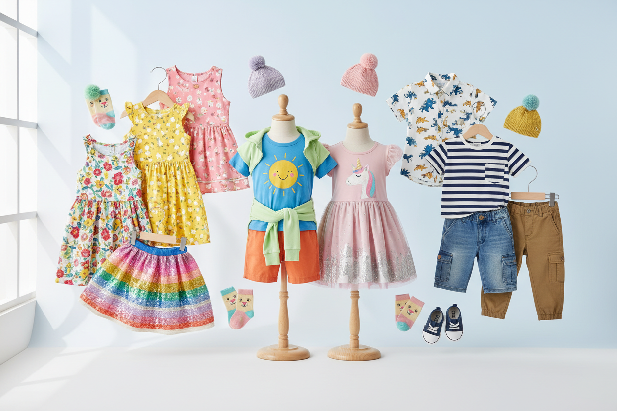 Girls and boys both kids wear