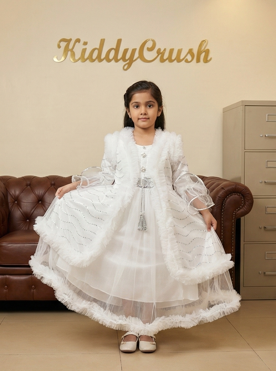 Luna Grace Frock – Ivory White