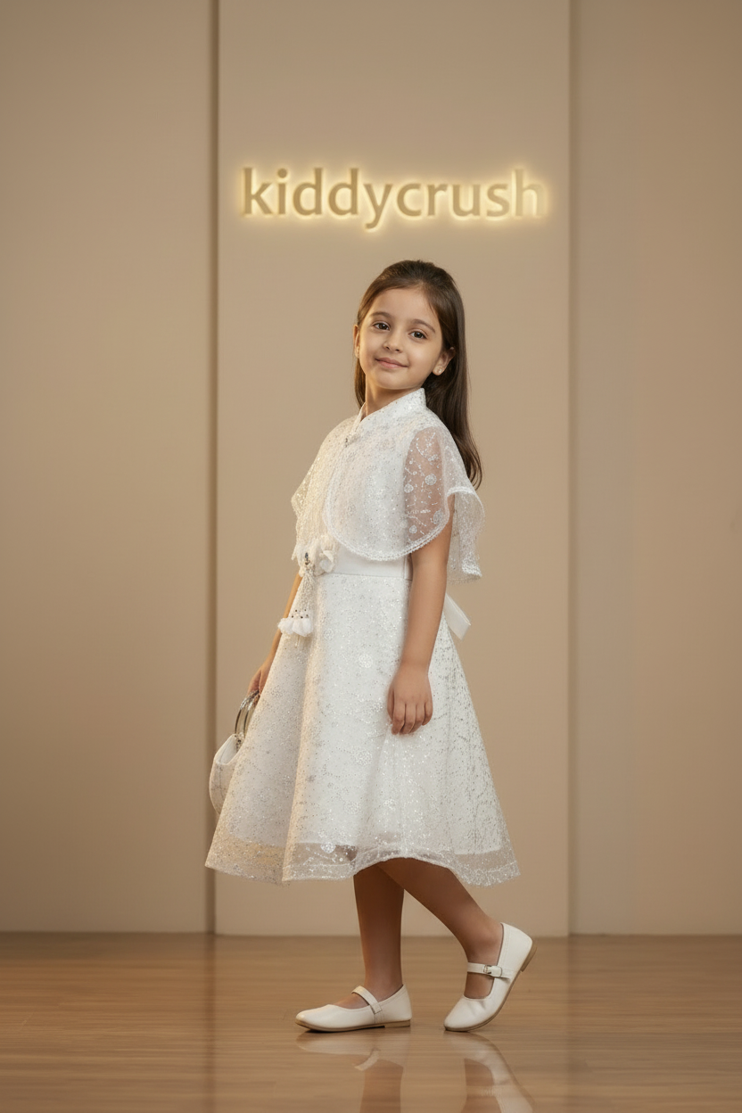 Celeste Bloom Frock – Ivory White