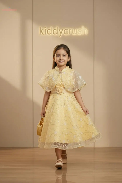 Celeste Bloom Frock – Soft Yellow Kiddycrush