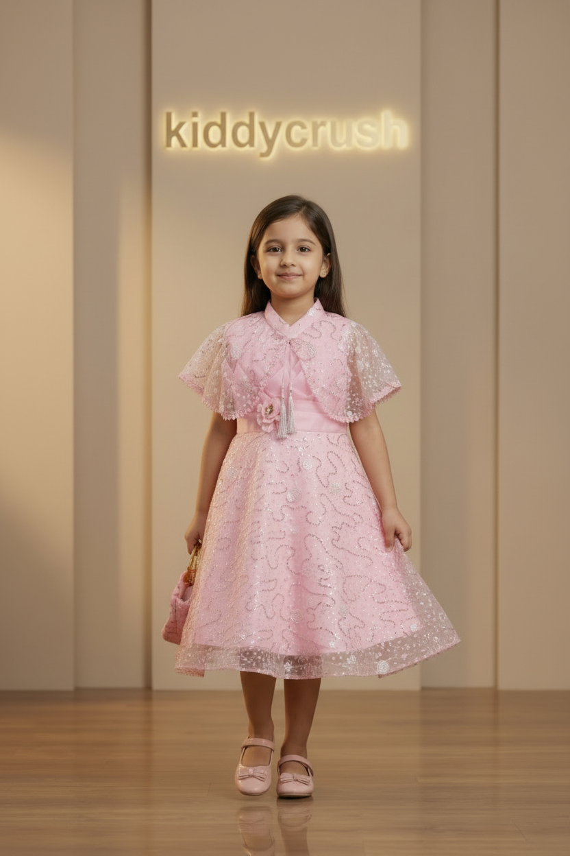 Celeste Bloom Frock – Blush Pink