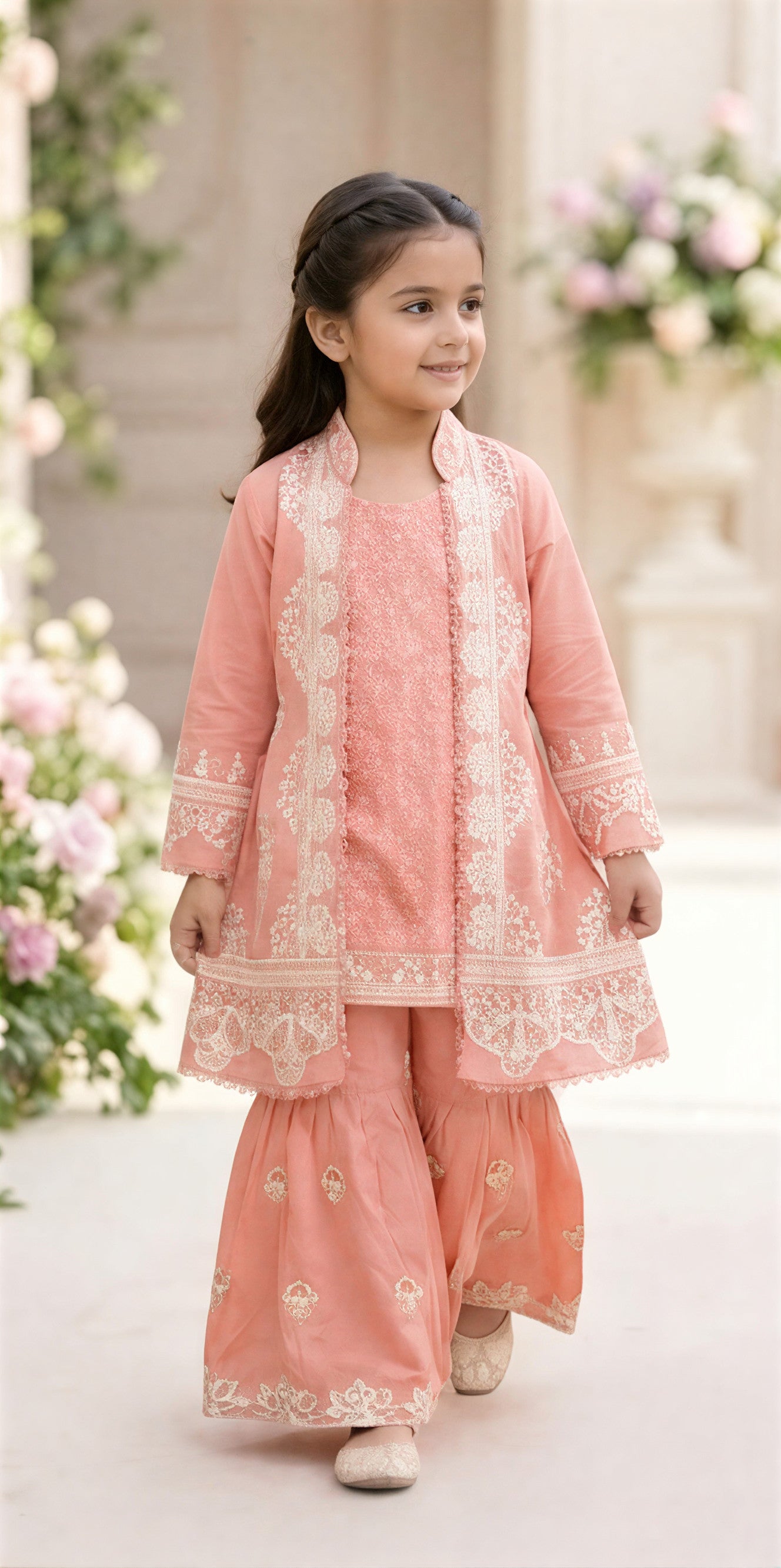 Aylin Lace Anarkali Set – Blush Petal