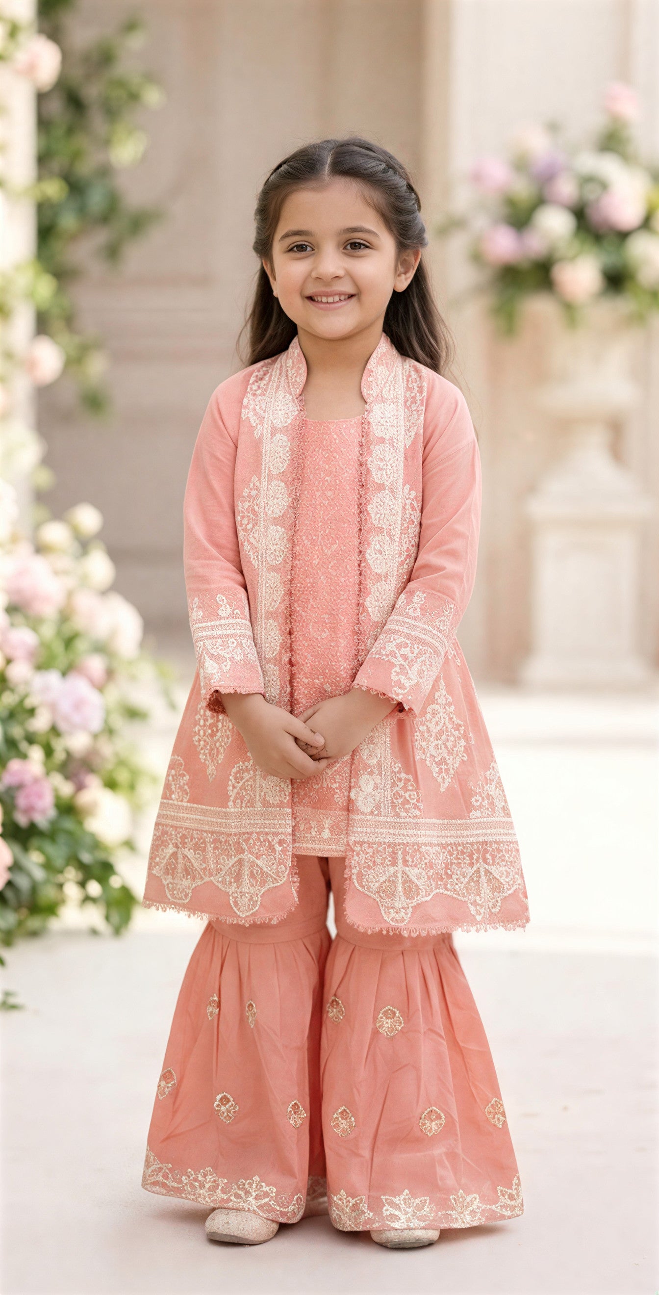 Aylin Lace Anarkali Set – Blush Petal